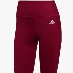 NWT Adidas Zoe Saldana W UforU High Waisted Leggings XS Aeroready burgundy Wine